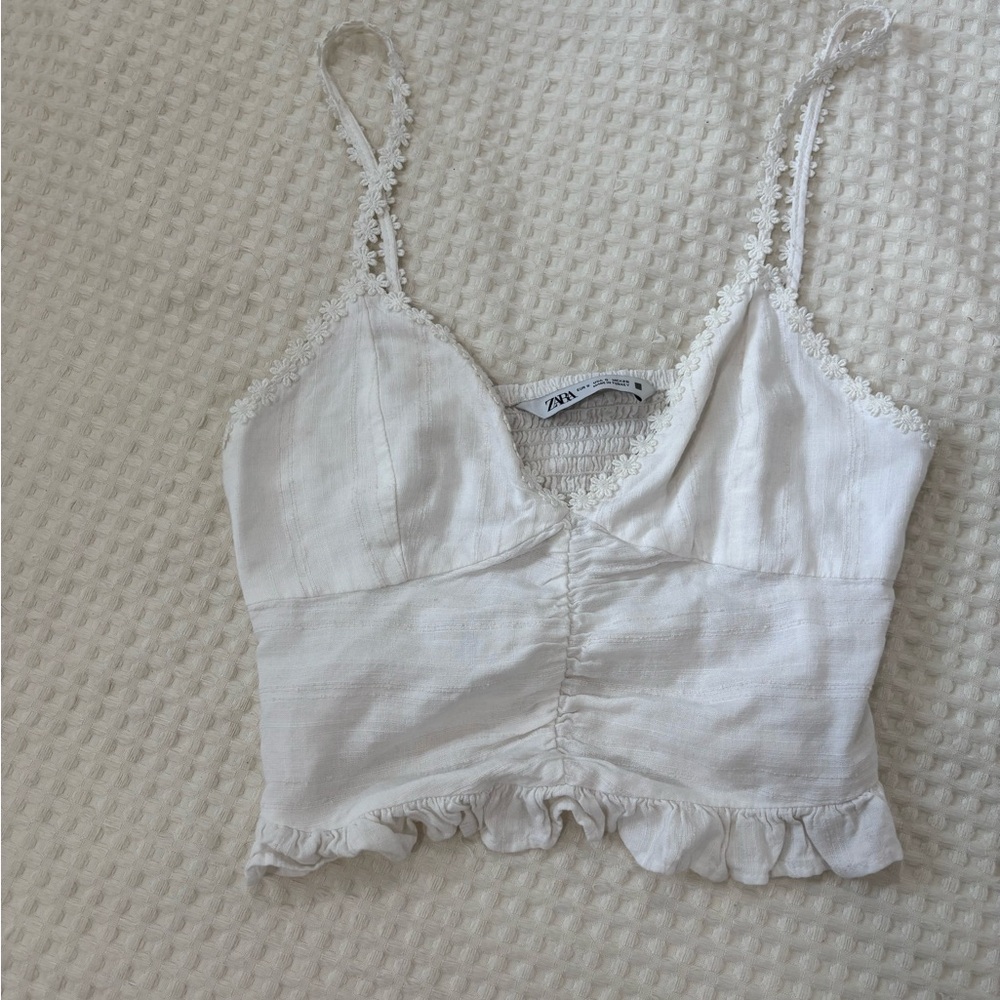 Zara White Crop Top